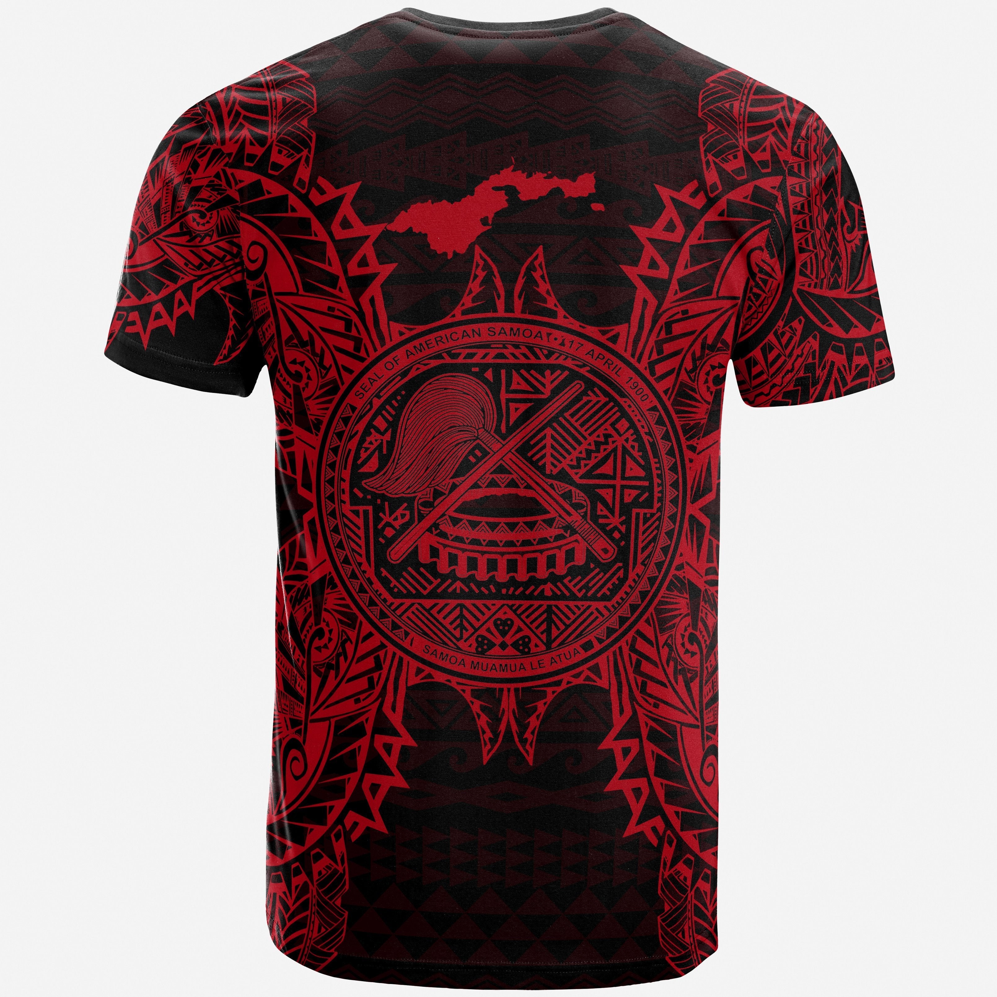 Vibe Hoodie American Samoa T shirt - American Samoa Seal Map Polynesian Tattoo Red - Vibe Hoodie Shop