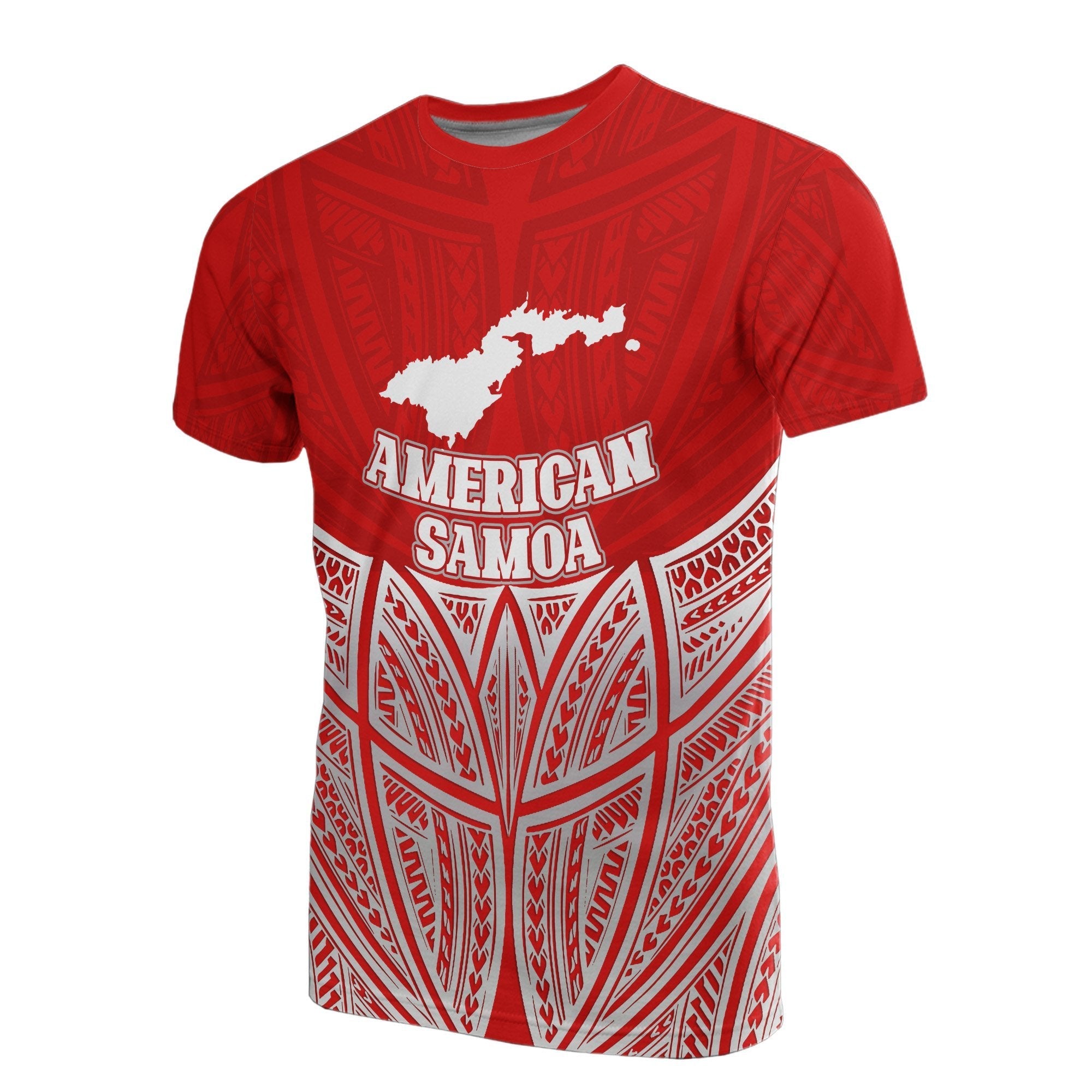Vibe Hoodie American Samoa Polynesian T shirt Red Pride Map And Seal - Vibe Hoodie Shop