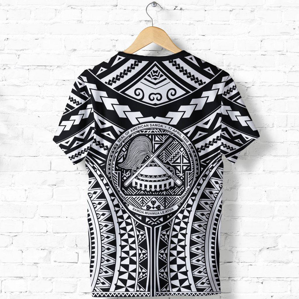 Polynesian Tattoo T shirt, American Samoa Tribal Tattoo Shirt - White - Vibe Hoodie Shop