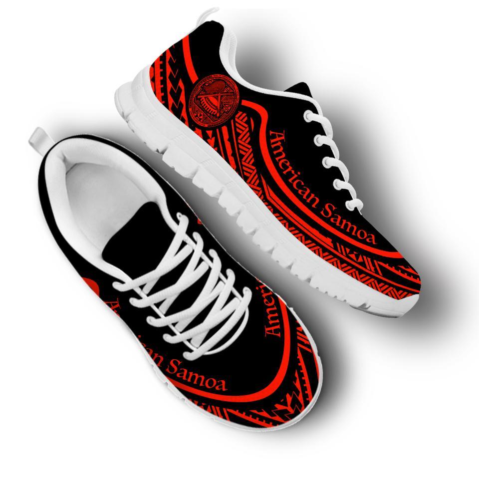 American Samoa Wave Sneakers Red Color - Vibe Hoodie Shop