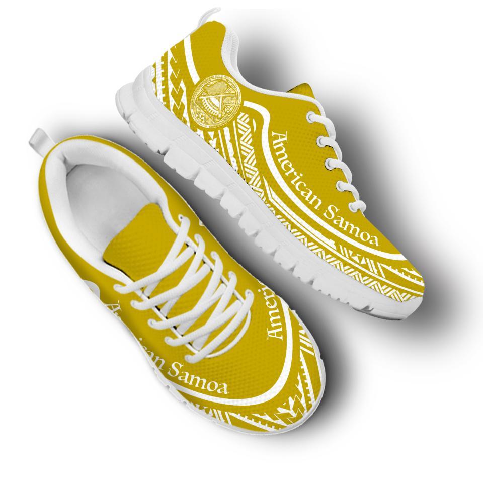 American Samoa Wave Sneakers White Gold Color - Vibe Hoodie Shop