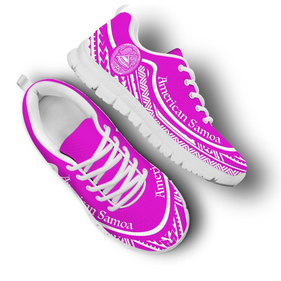 American Samoa Wave Sneakers White Pink Color - Vibe Hoodie Shop