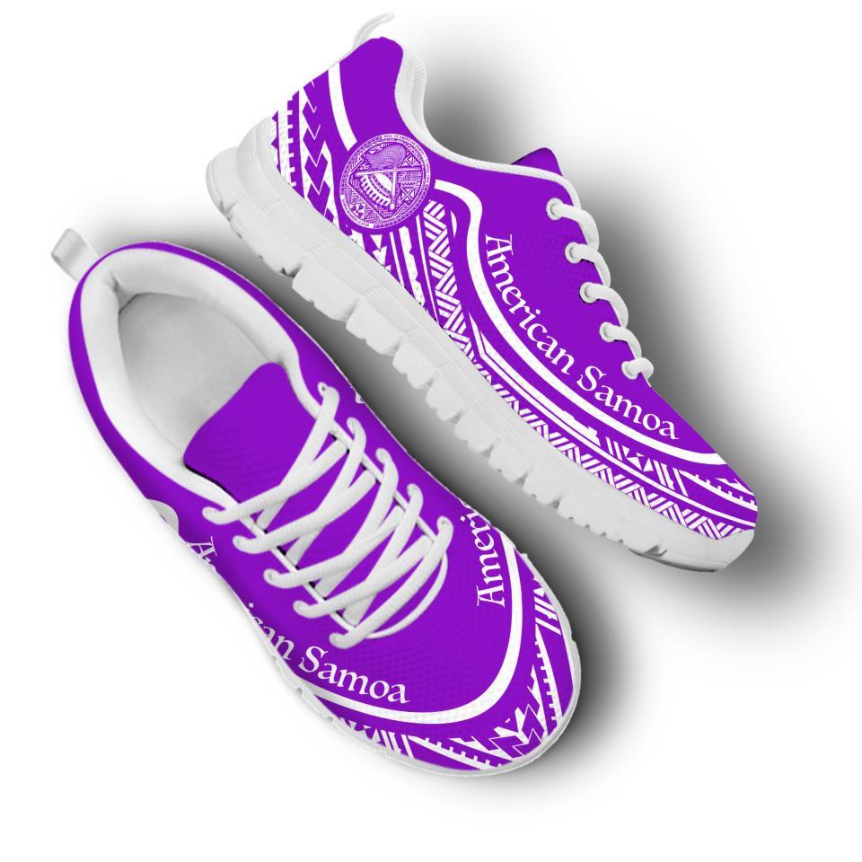 American Samoa Wave Sneakers White Purple Color - Vibe Hoodie Shop