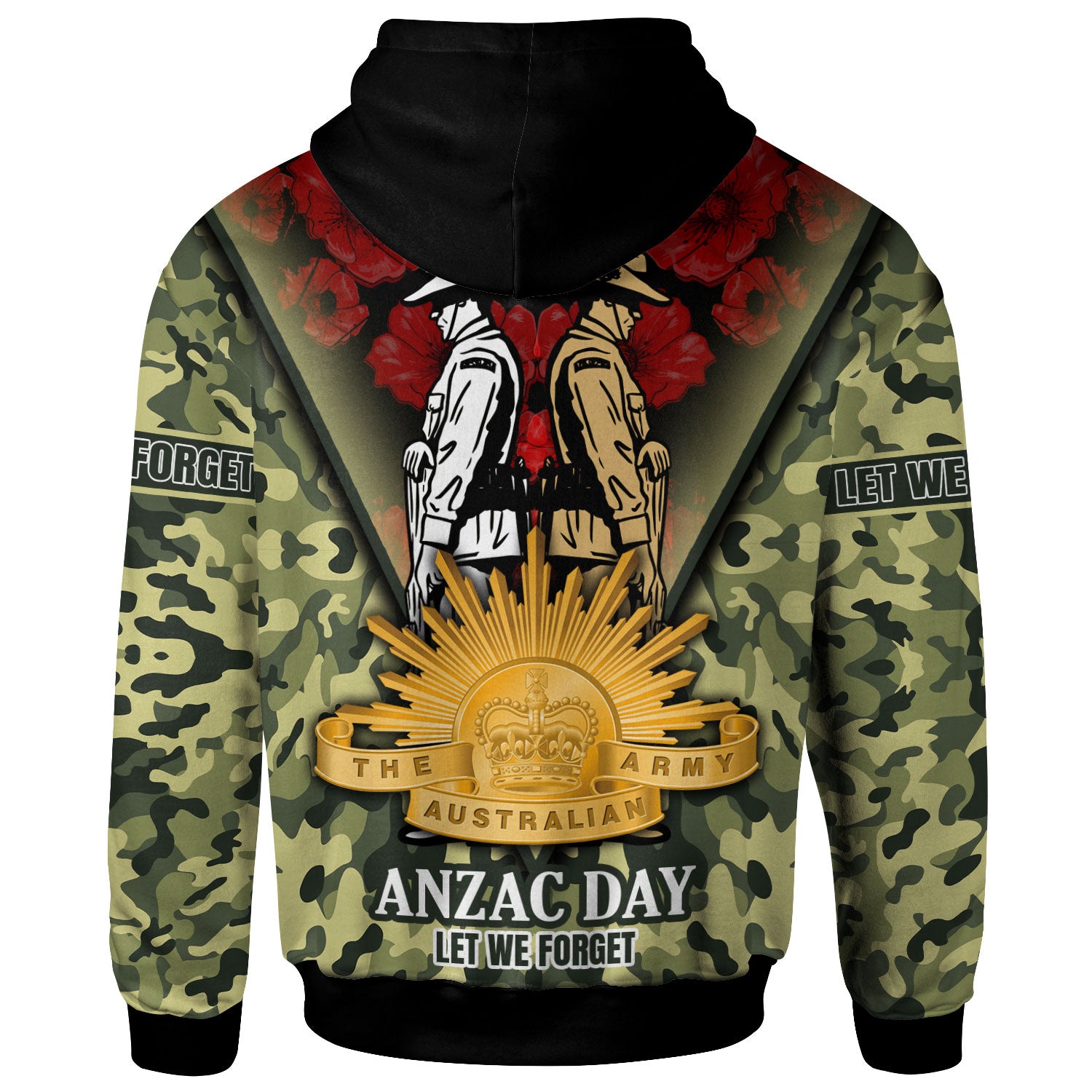 Anzac Day Hoodie - Australian Army Camo Patterns - Vibe Hoodie Shop