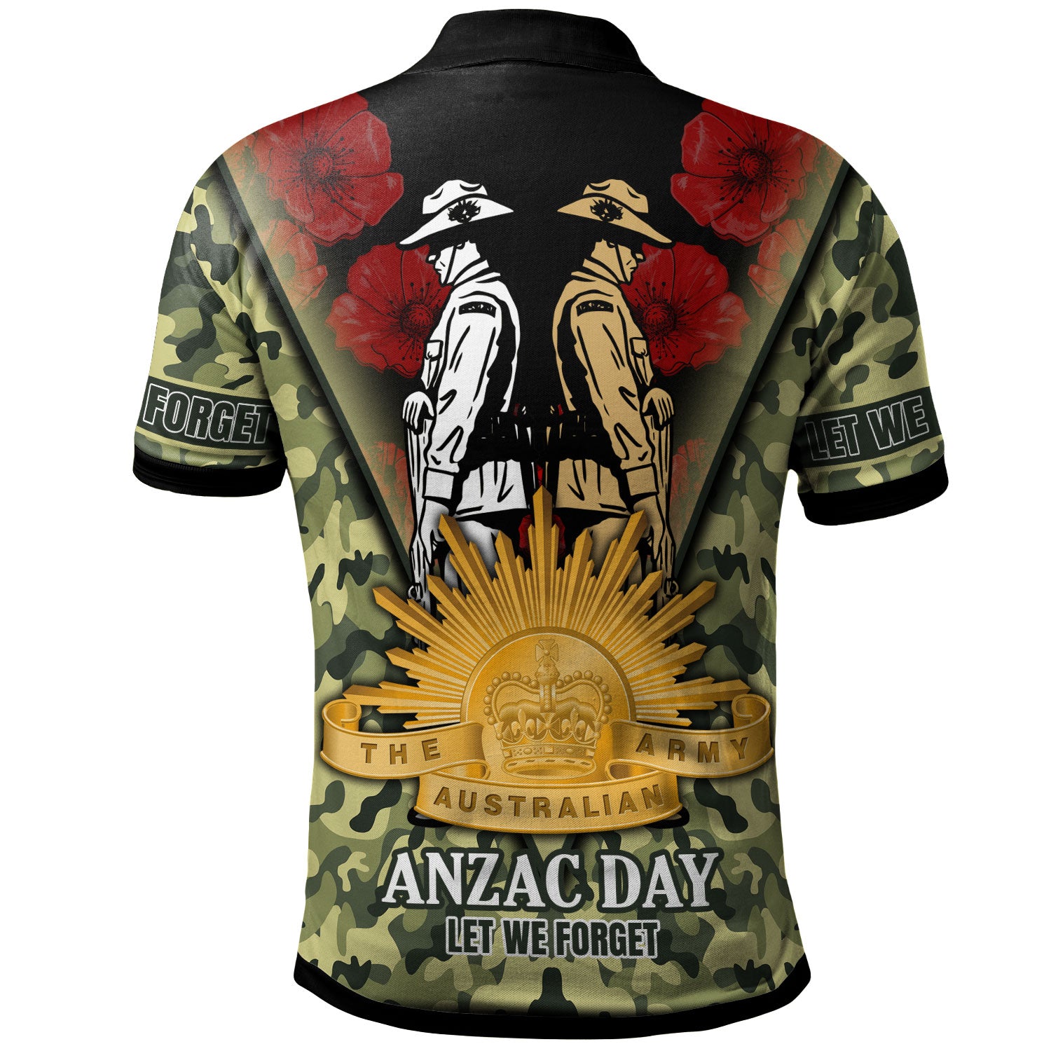 Anzac Day Polo Shirt - Australian Army Camo Patterns - Vibe Hoodie Shop