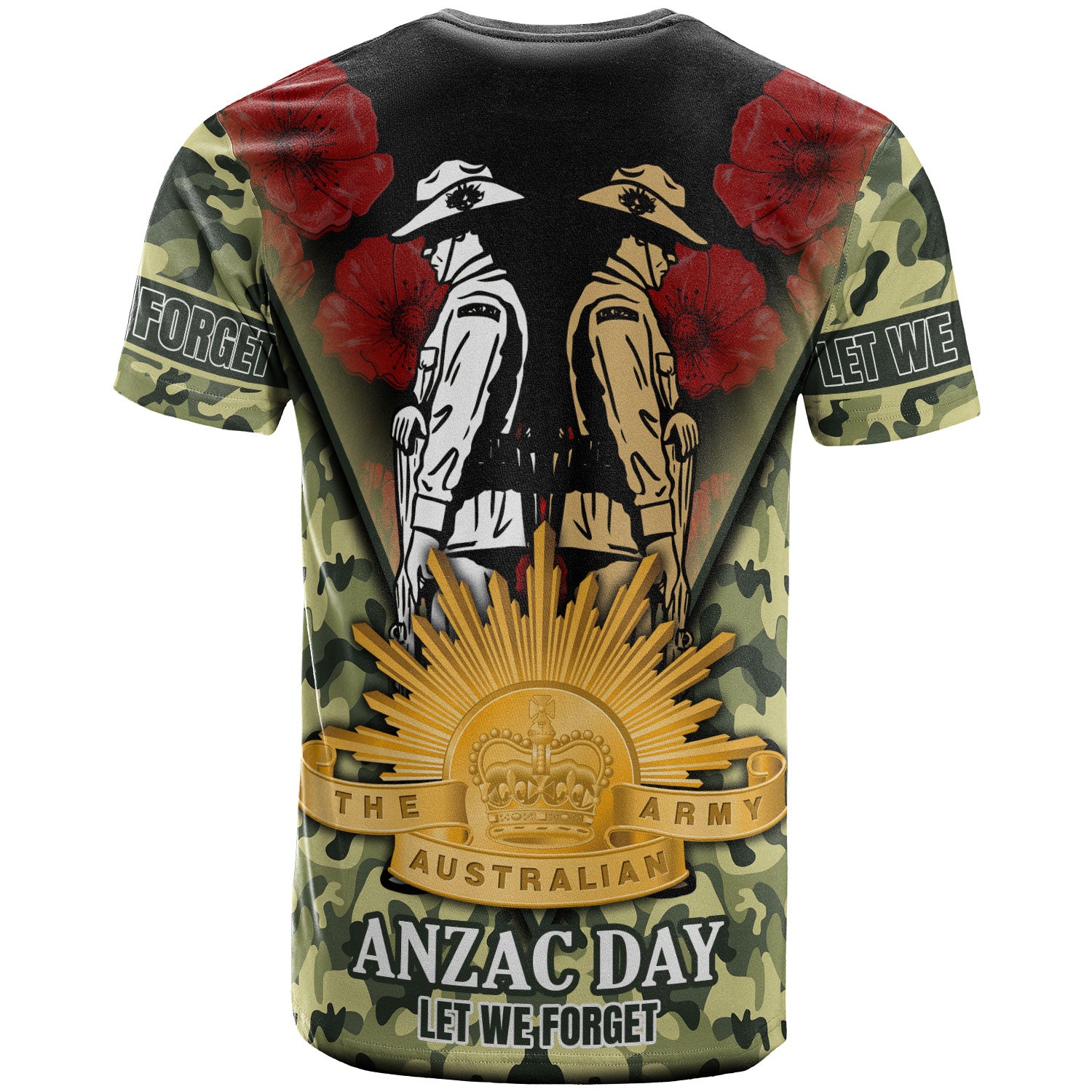 Anzac Day T-shirt - Australian Army Camo Patterns - Vibe Hoodie Shop