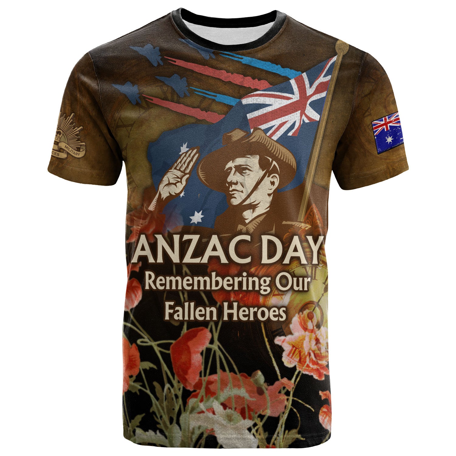 Anzac Day T-shirt - Custom Remembering Our Fallen Heroes T-shirt - Vibe Hoodie Shop