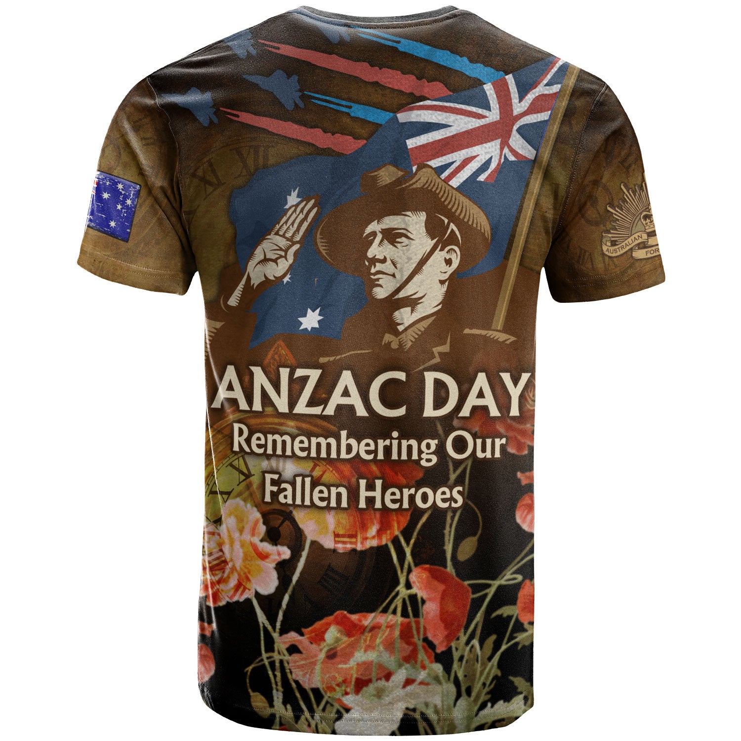 Anzac Day T-shirt - Custom Remembering Our Fallen Heroes T-shirt - Vibe Hoodie Shop