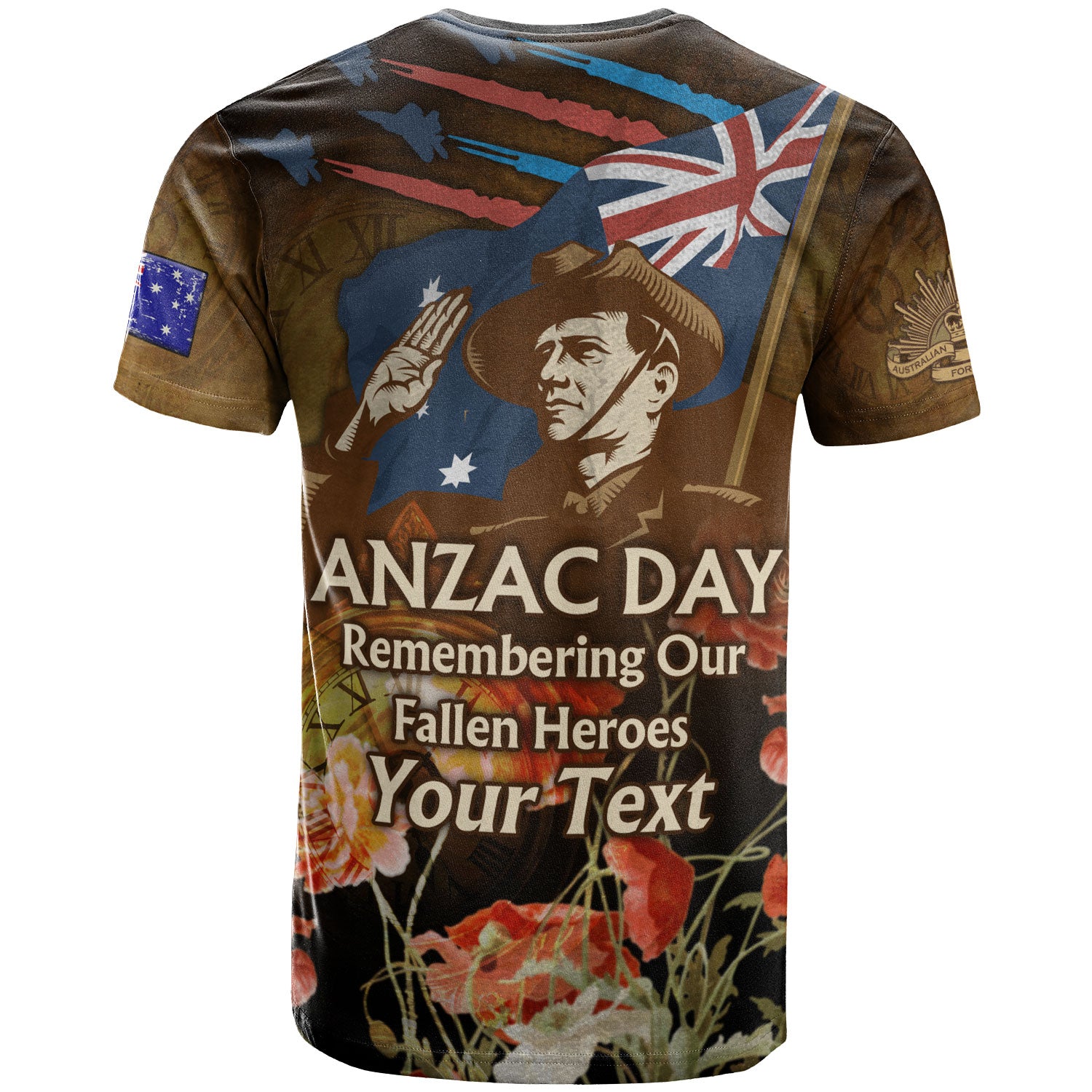 Anzac Day T-shirt - Custom Remembering Our Fallen Heroes T-shirt - Vibe Hoodie Shop