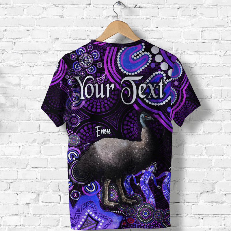 (Custom Personalised) Australian Astrology T Shirt Aquarius Emu Glider Zodiac Aboriginal Vibes - Purple - Vibe Hoodie Shop