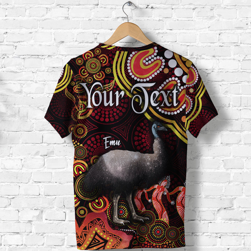 (Custom Personalised) Australian Astrology T Shirt Aquarius Emu Glider Zodiac Aboriginal Vibes - Red - Vibe Hoodie Shop