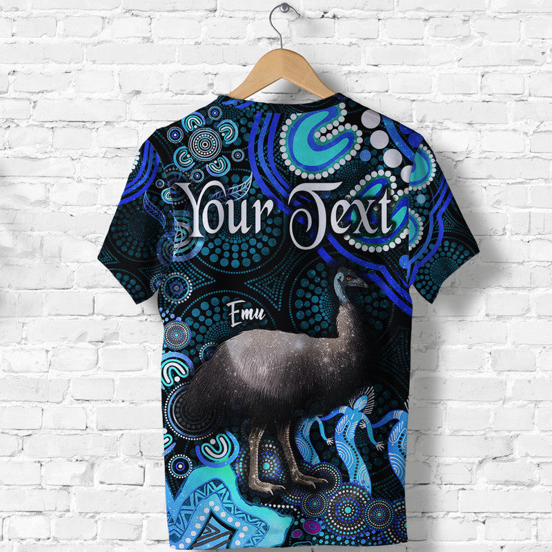 (Custom Personalised) Australian Astrology T Shirt Aquarius Emu Glider Zodiac Aboriginal Vibes - Blue - Vibe Hoodie Shop