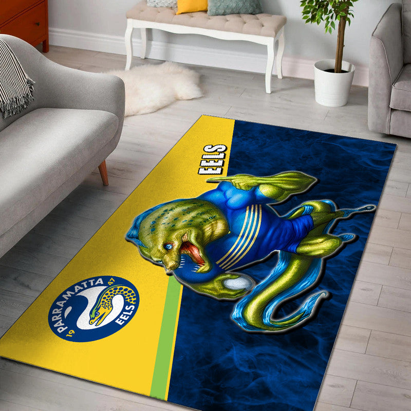 NRL Area Rug- Eels Fire Style - Vibe Hoodie Shop