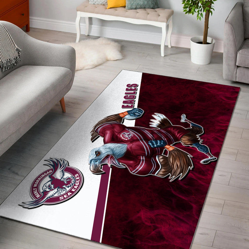 NRL Area Rug- Sea Eagles Fire Style - Vibe Hoodie Shop