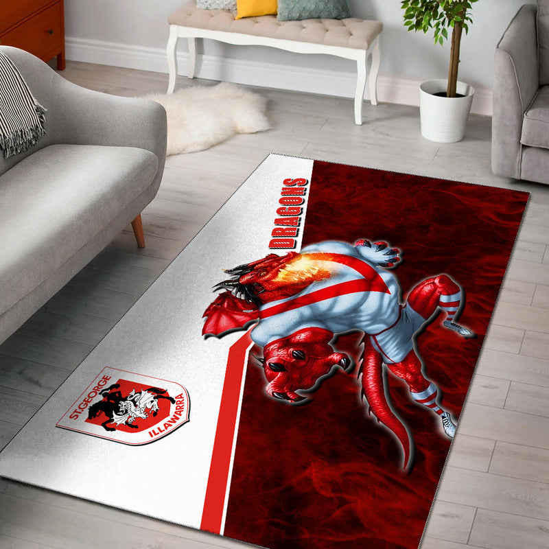 NRL Area Rug- Dragons Fire Style - Vibe Hoodie Shop