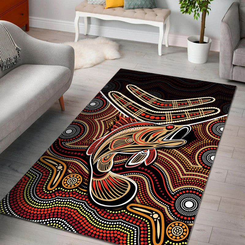 Fishing Aboriginal Area Rug No.2 - Vibe Hoodie Shop