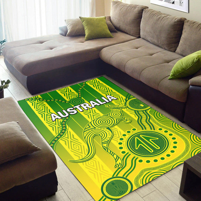 Australia Soccer Area Rug Go Aussie Socceroos With Kangaroo - Vibe Hoodie Shop