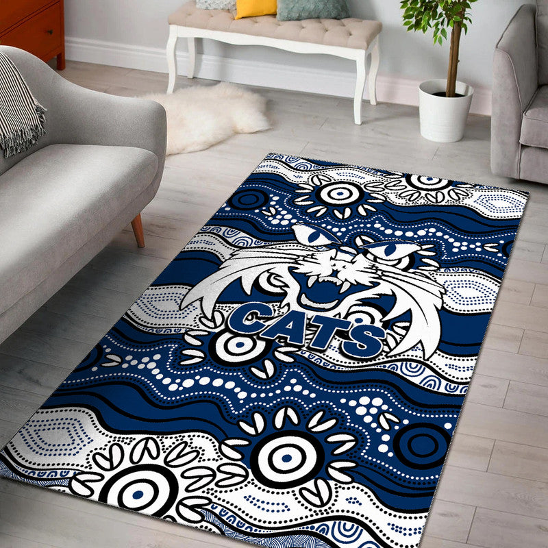 Geelong Cats Area Rug Aboriginal Version - Vibe Hoodie Shop