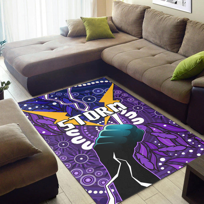 Storm Rugby Area Rug Indigenous With Thunder Go Storm - Vibe Hoodie Shop