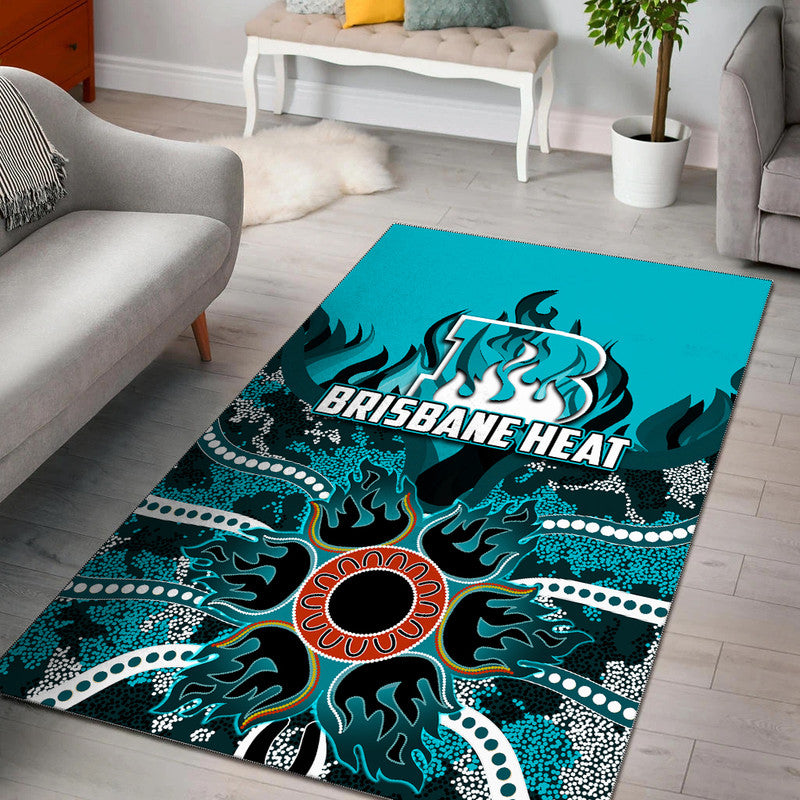 Brisbane Heat Area Rug Cricket Dot Aboriginal - Vibe Hoodie Shop