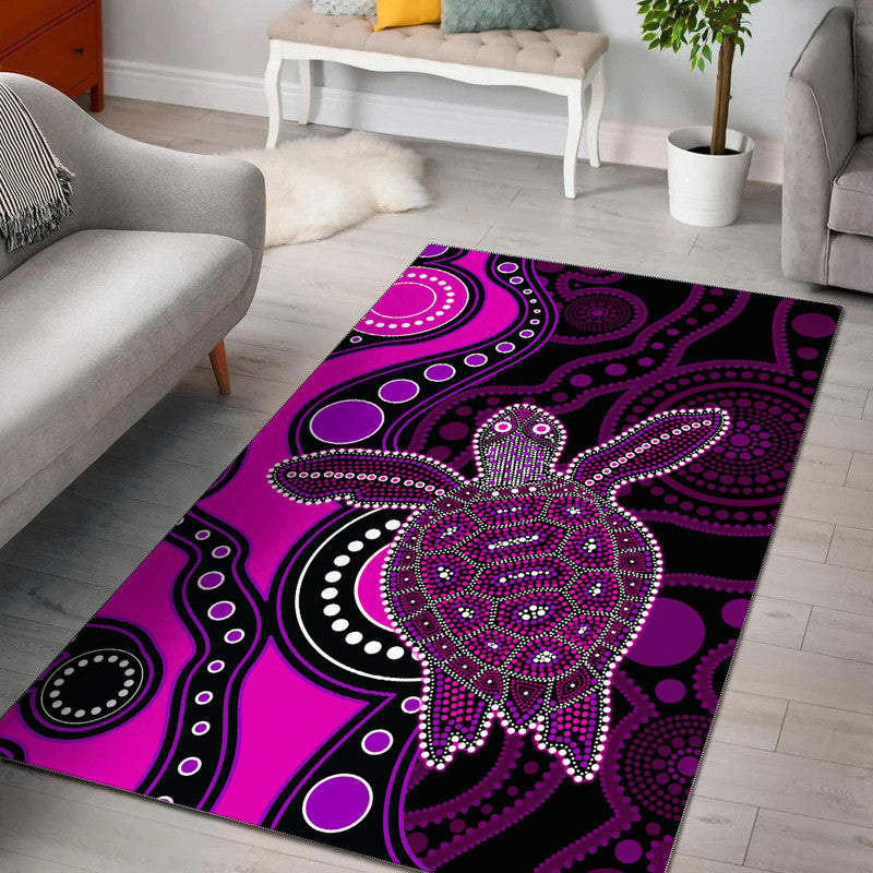 Aboriginal Turtle Area Rug Pink Style - Vibe Hoodie Shop