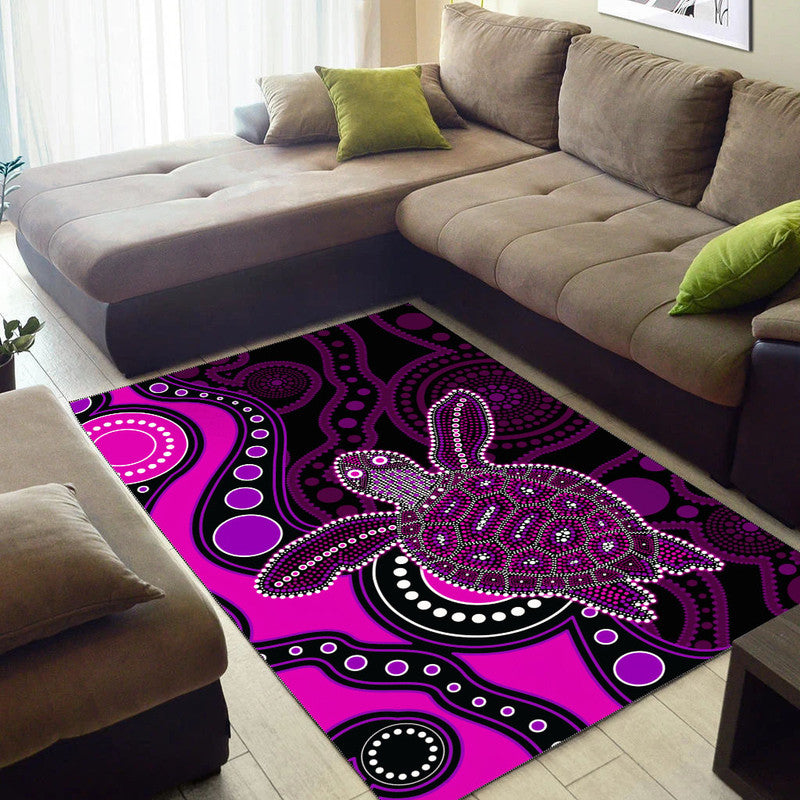 Aboriginal Turtle Area Rug Pink Style - Vibe Hoodie Shop