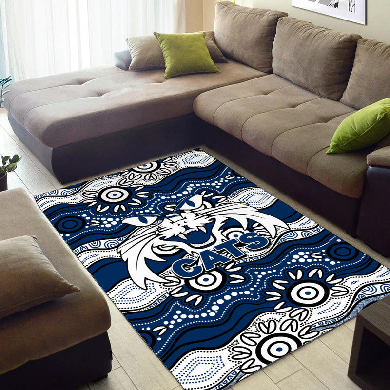 Geelong Cats Area Rug Aboriginal Version - Vibe Hoodie Shop