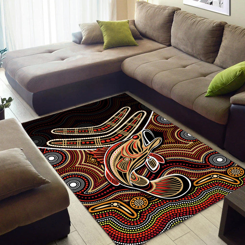 Fishing Aboriginal Area Rug No.2 - Vibe Hoodie Shop