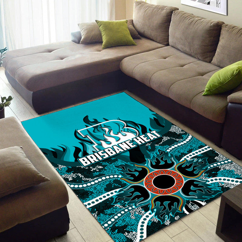 Brisbane Heat Area Rug Cricket Dot Aboriginal - Vibe Hoodie Shop