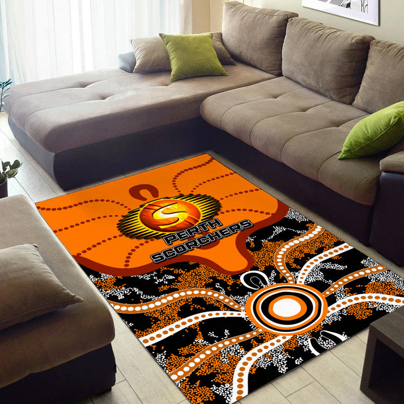 Perth Scorchers Area Rug Cricket Dot Aboriginal - Vibe Hoodie Shop