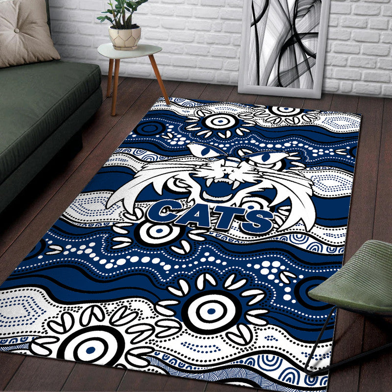 Geelong Cats Area Rug Aboriginal Version - Vibe Hoodie Shop