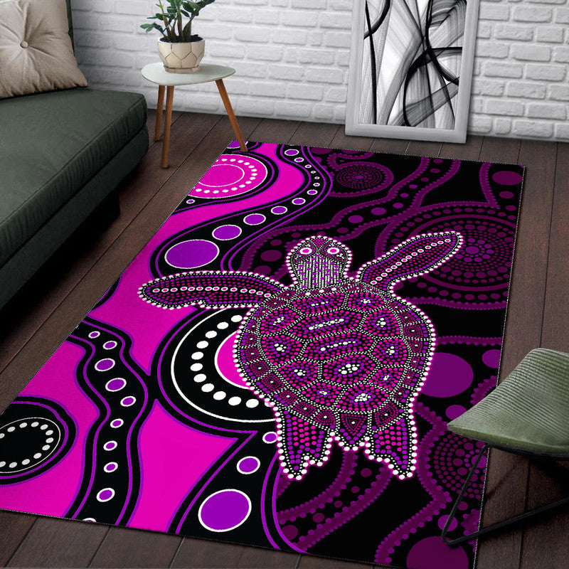 Aboriginal Turtle Area Rug Pink Style - Vibe Hoodie Shop