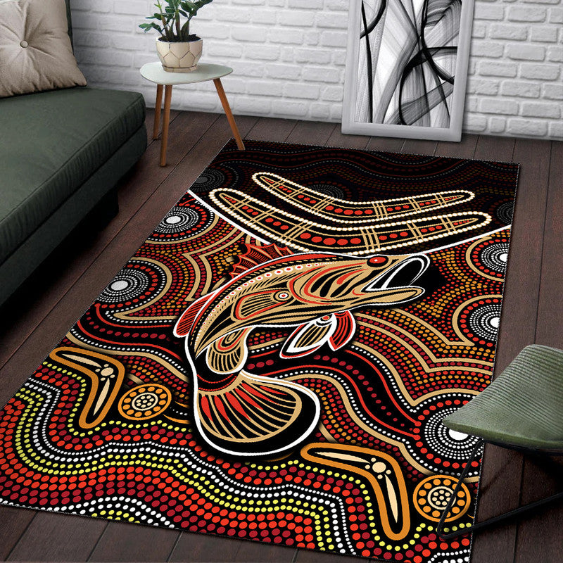 Fishing Aboriginal Area Rug No.2 - Vibe Hoodie Shop