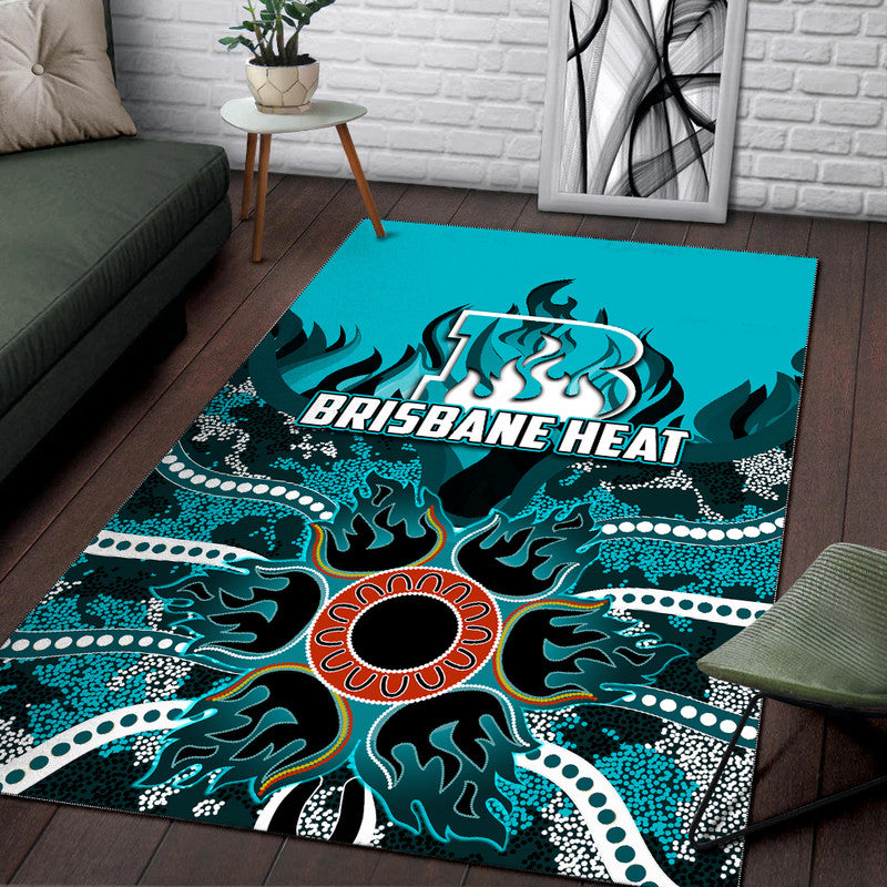 Brisbane Heat Area Rug Cricket Dot Aboriginal - Vibe Hoodie Shop