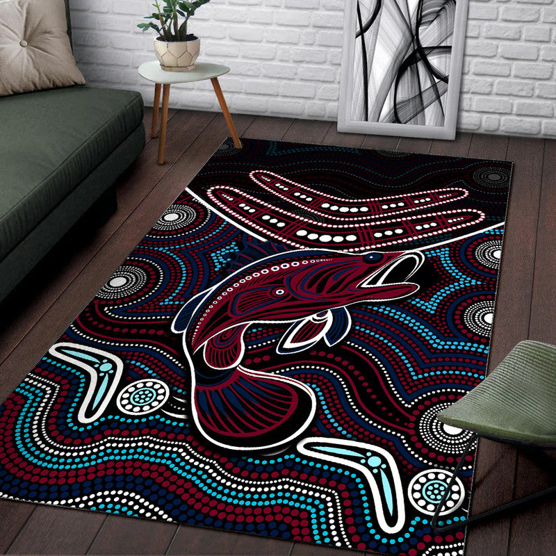 Fishing Aboriginal Area Rug No.4 - Vibe Hoodie Shop