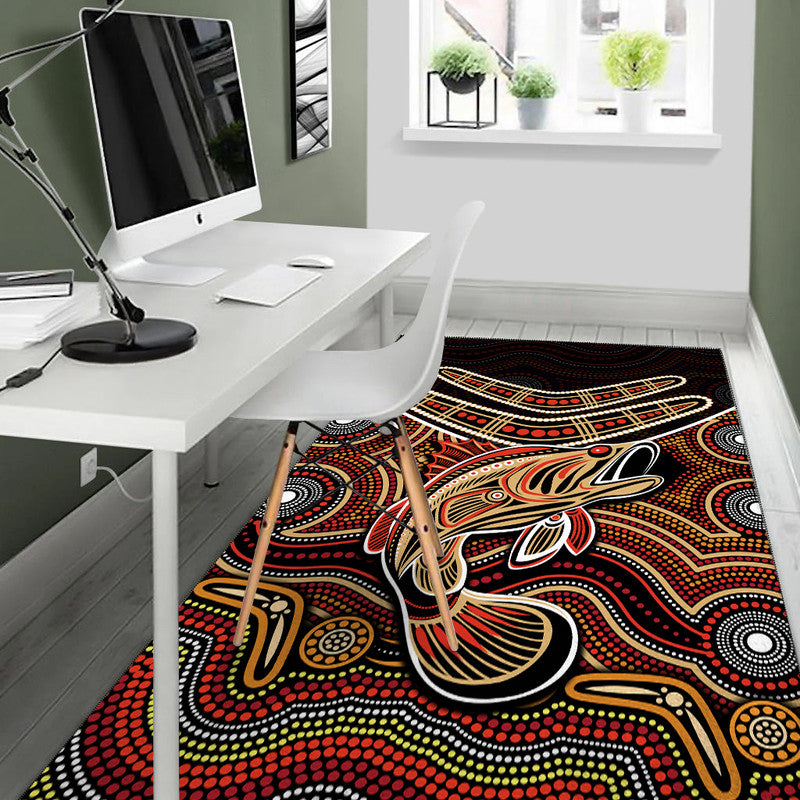 Fishing Aboriginal Area Rug No.2 - Vibe Hoodie Shop