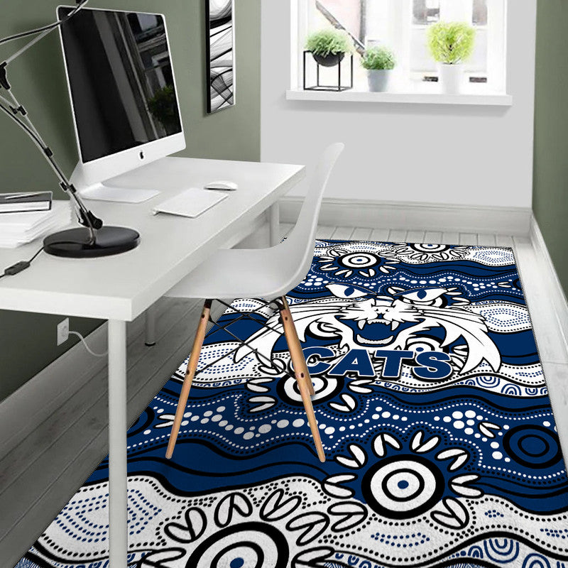 Geelong Cats Area Rug Aboriginal Version - Vibe Hoodie Shop