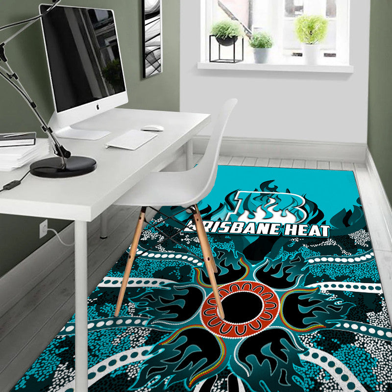 Brisbane Heat Area Rug Cricket Dot Aboriginal - Vibe Hoodie Shop