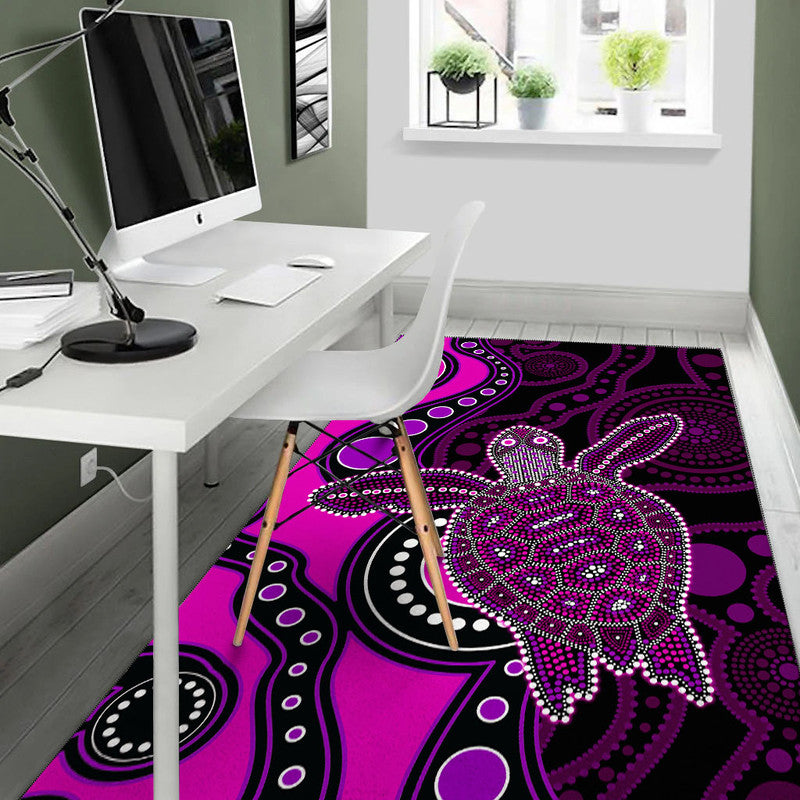 Aboriginal Turtle Area Rug Pink Style - Vibe Hoodie Shop