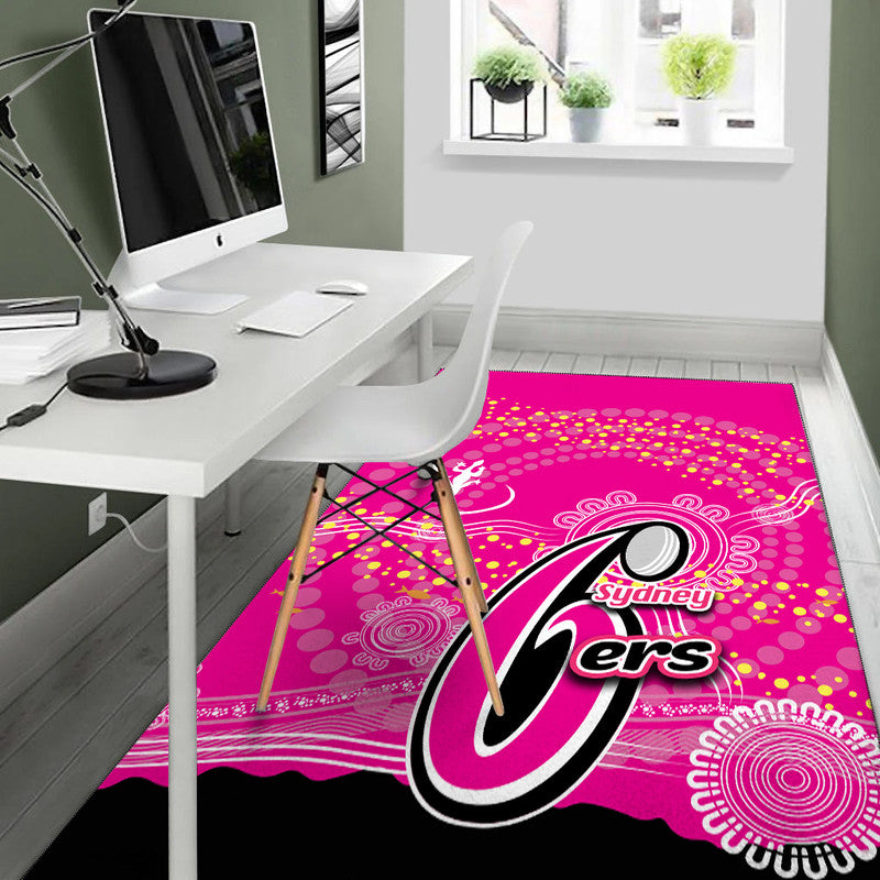 Sydney Sixers Area Rug Cricket Aboriginal Vibe - Vibe Hoodie Shop