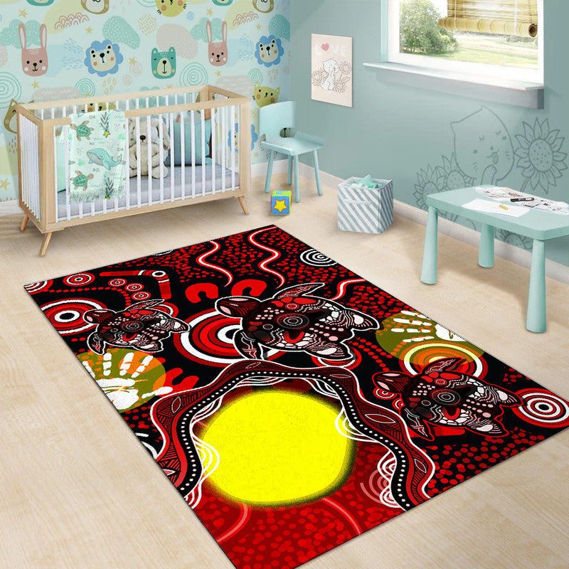 Aboriginal Flag NAIDOC Turtle Area Rug - Vibe Hoodie Shop