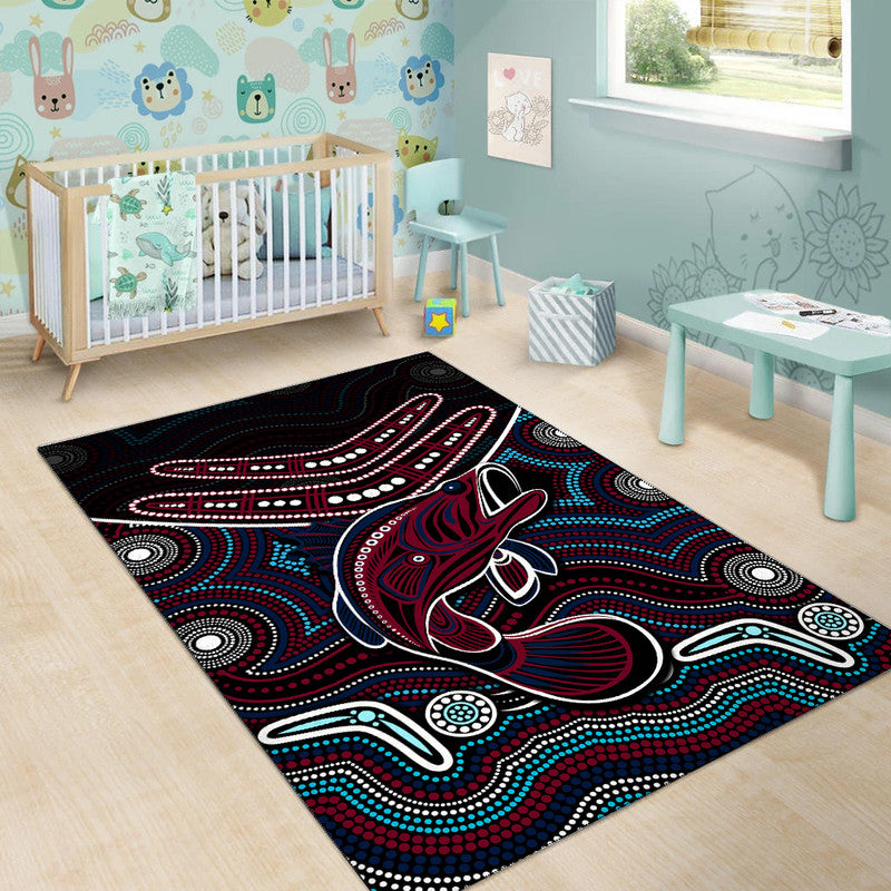 Fishing Aboriginal Area Rug No.4 - Vibe Hoodie Shop