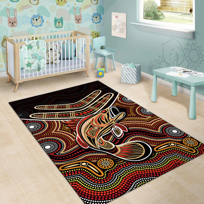 Fishing Aboriginal Area Rug No.2 - Vibe Hoodie Shop