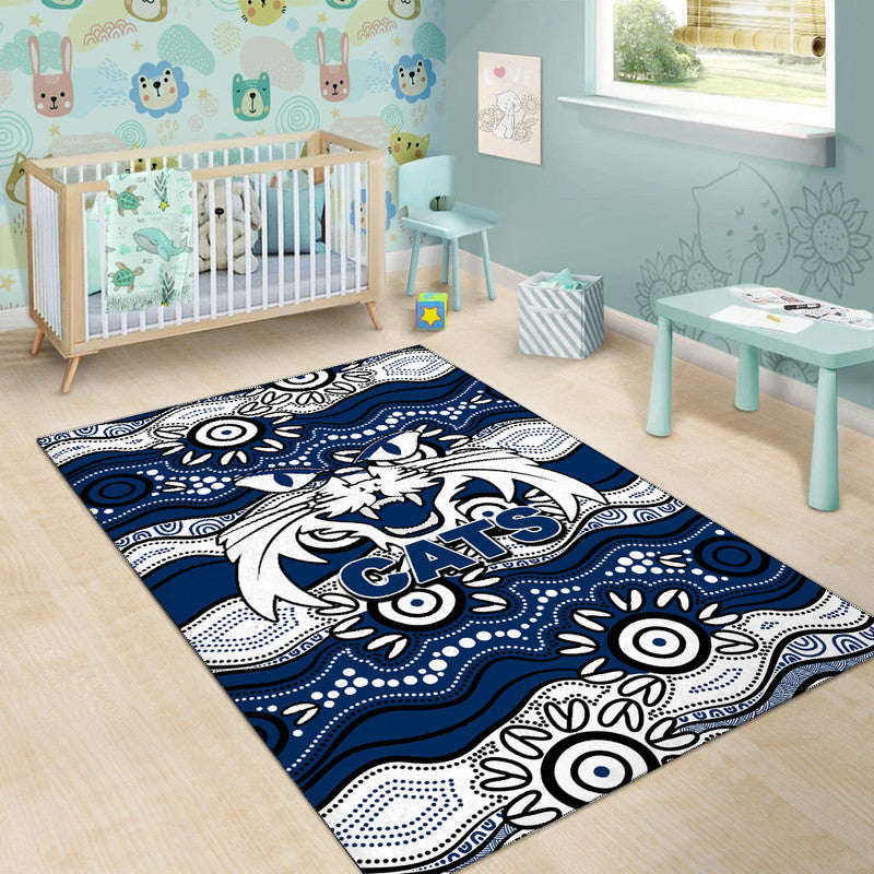 Geelong Cats Area Rug Aboriginal Version - Vibe Hoodie Shop