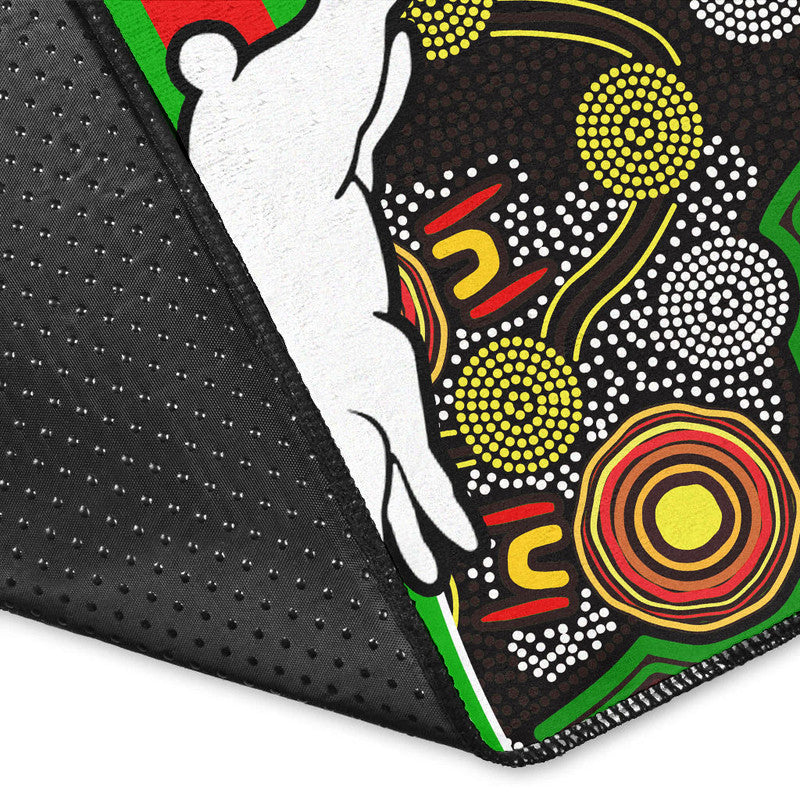 Rabbitohs Rugby Area Rug Aboriginal Basic Style - Vibe Hoodie Shop