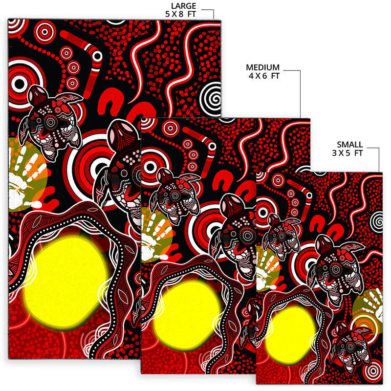 Aboriginal Flag NAIDOC Turtle Area Rug - Vibe Hoodie Shop