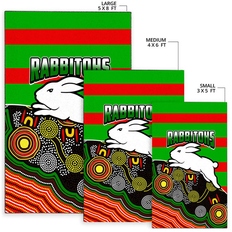 Rabbitohs Rugby Area Rug Aboriginal Basic Style - Vibe Hoodie Shop