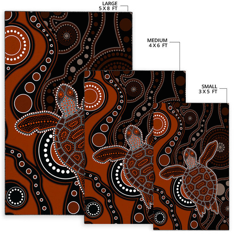 Aboriginal Turtle Area Rug Brown Style - Vibe Hoodie Shop