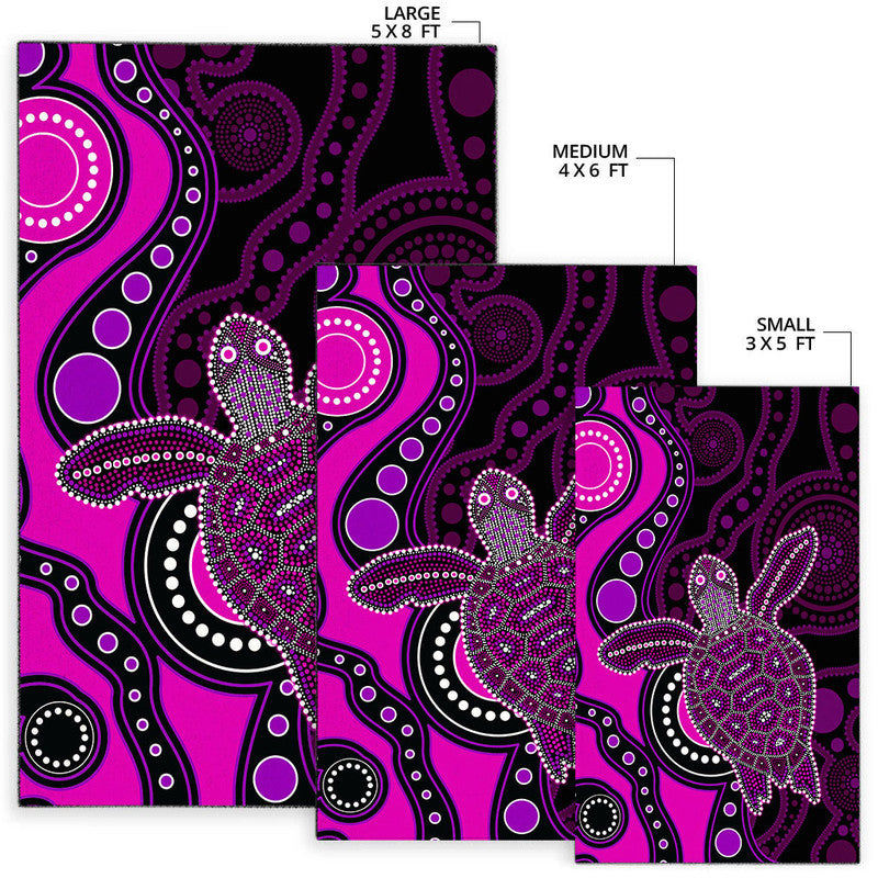 Aboriginal Turtle Area Rug Pink Style - Vibe Hoodie Shop