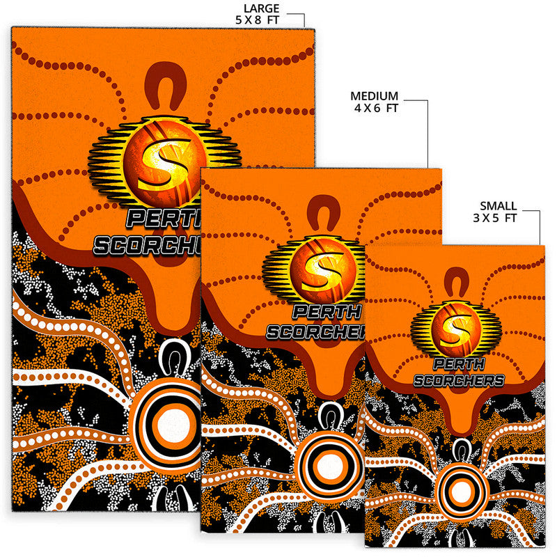 Perth Scorchers Area Rug Cricket Dot Aboriginal - Vibe Hoodie Shop